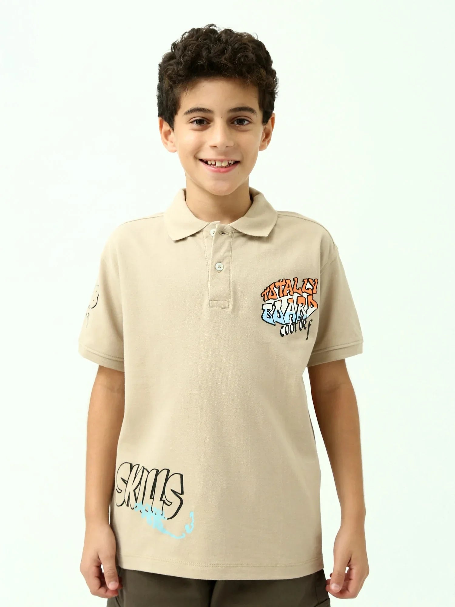 Polo ado garçon imprimé streetwear, col polo, manches courtes - POS24SPPI75392MJ1 - Justyol