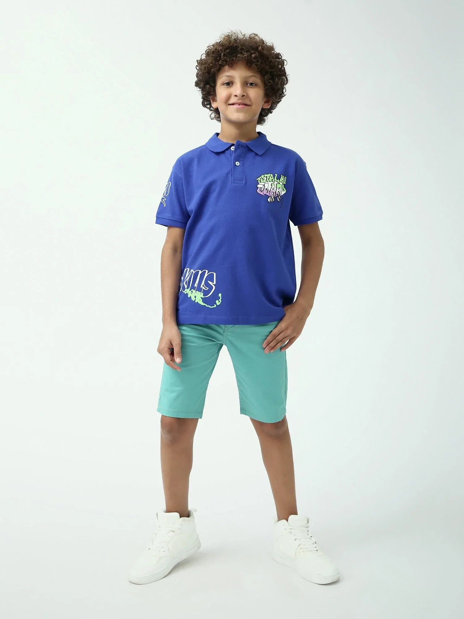 Polo ado garçon imprimé streetwear, col polo, manches courtes - POS24SPPI75392MJ1 - Justyol