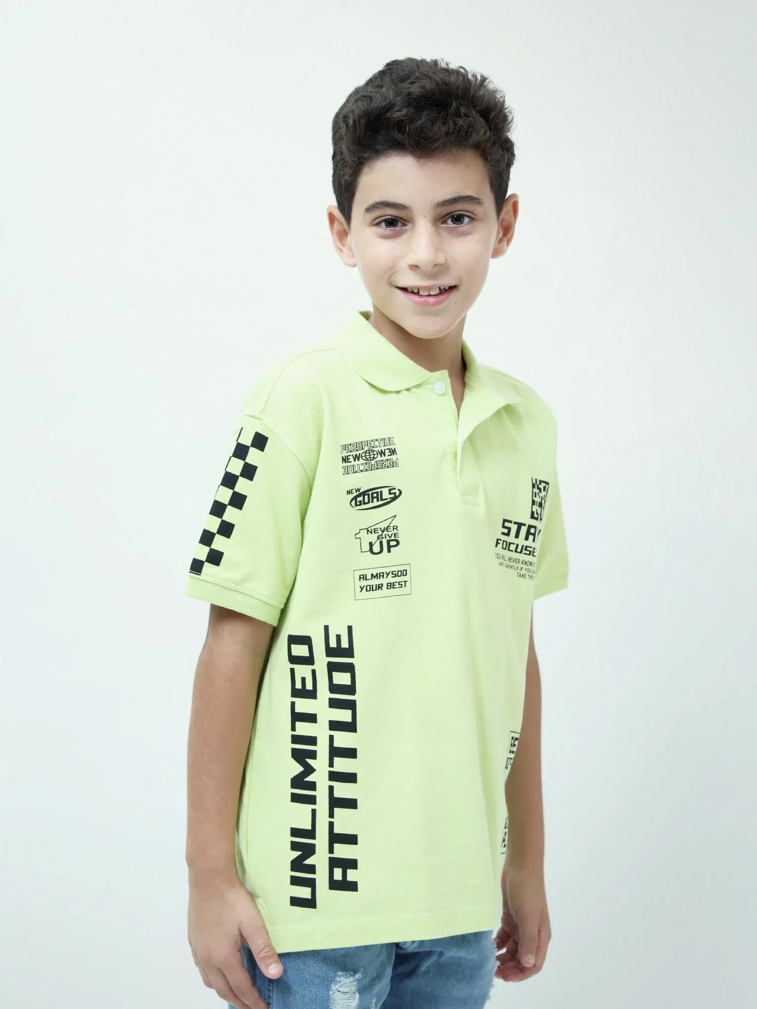 Polo garçon ado Stay Focused – style sport – manches courtes – POS24SPPI75399MJ1 - Justyol