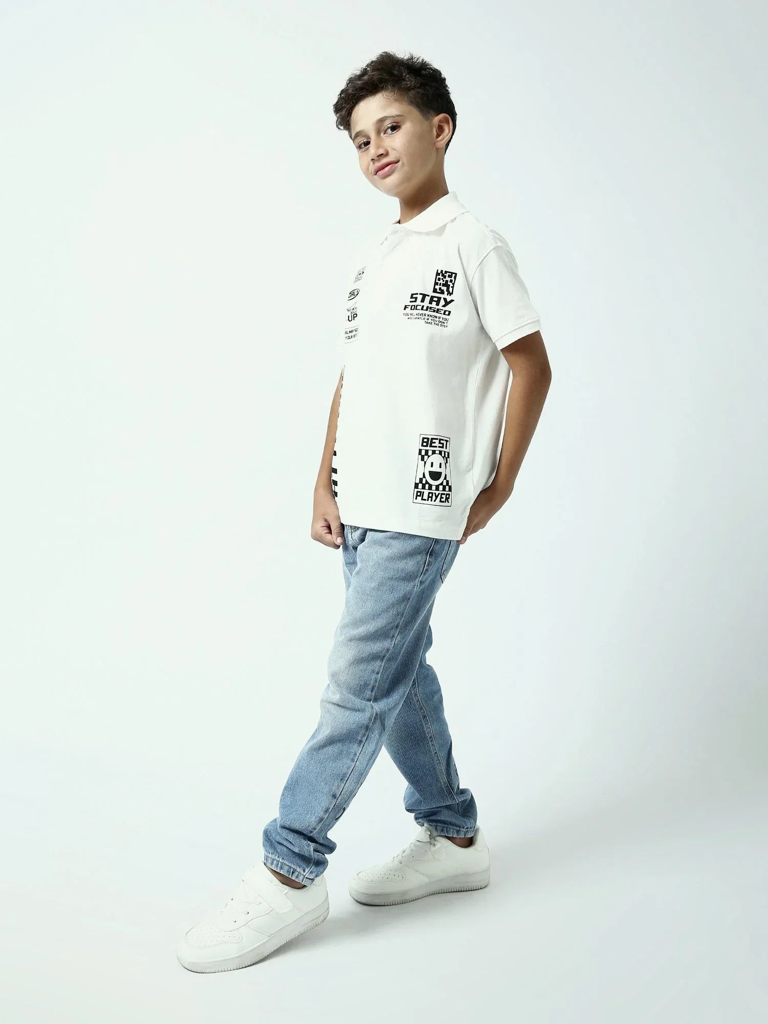 Polo garçon ado Stay Focused – style sport – manches courtes – POS24SPPI75399MJ1 - Justyol