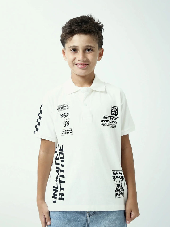 Polo garçon ado Stay Focused – style sport – manches courtes – POS24SPPI75399MJ1