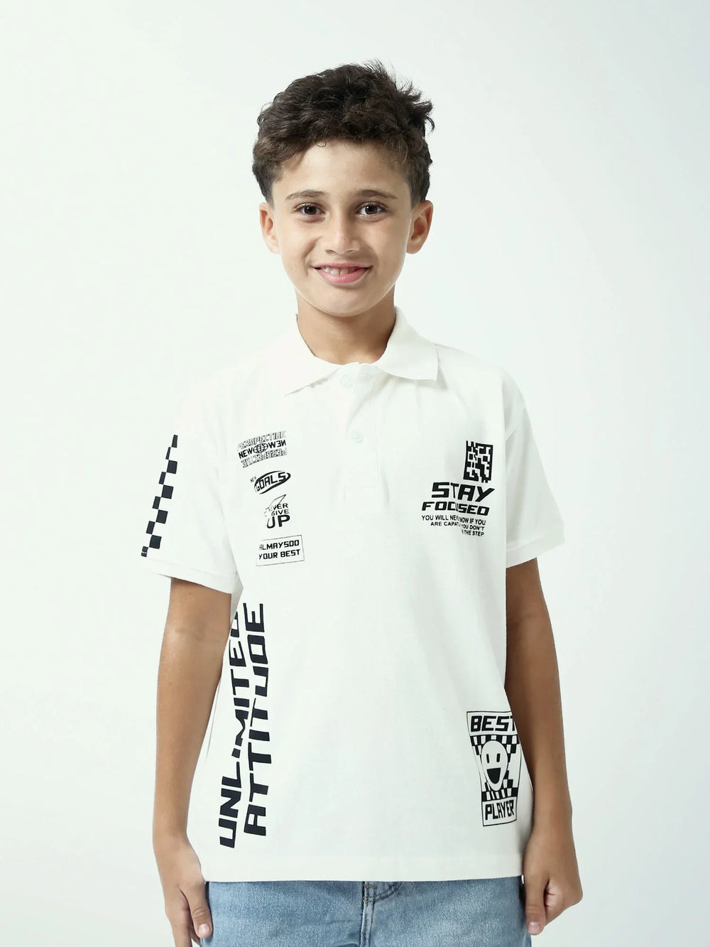 Polo garçon ado Stay Focused – style sport – manches courtes – POS24SPPI75399MJ1