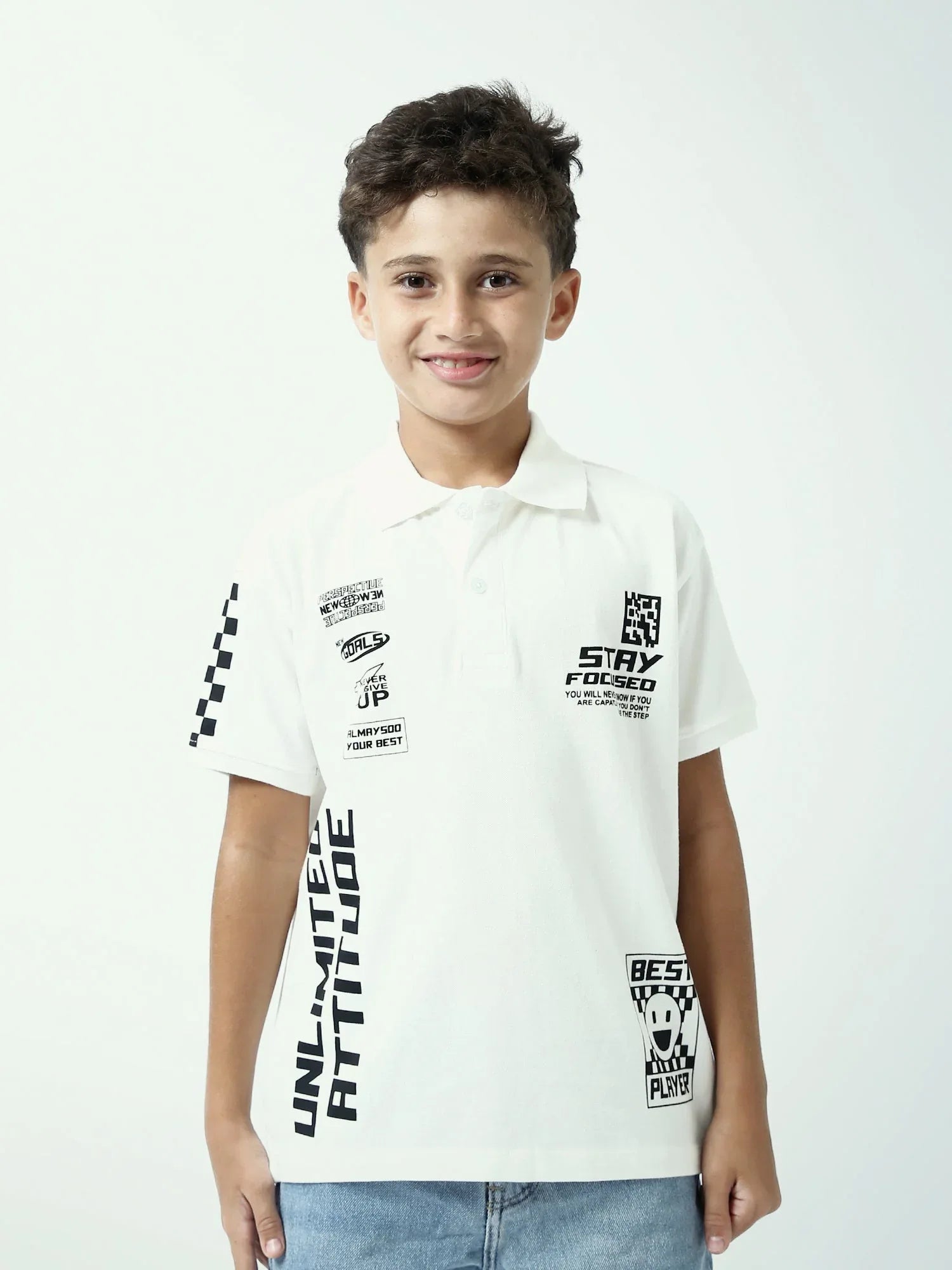 Polo garçon ado Stay Focused – style sport – manches courtes – POS24SPPI75399MJ1 - Justyol