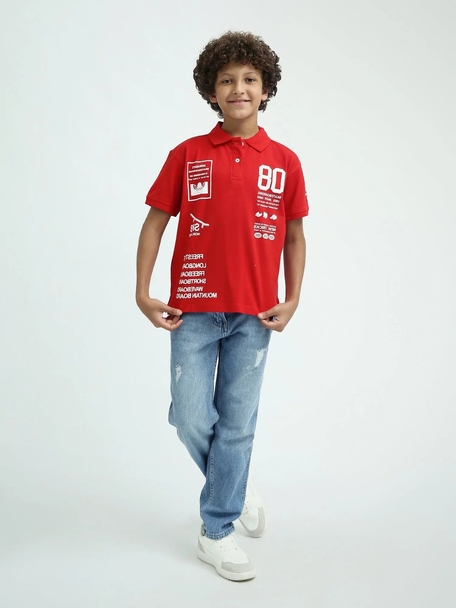 Polo garçon ado style skate 08 – manches courtes – POS24SPPI75405MJ1 - Justyol