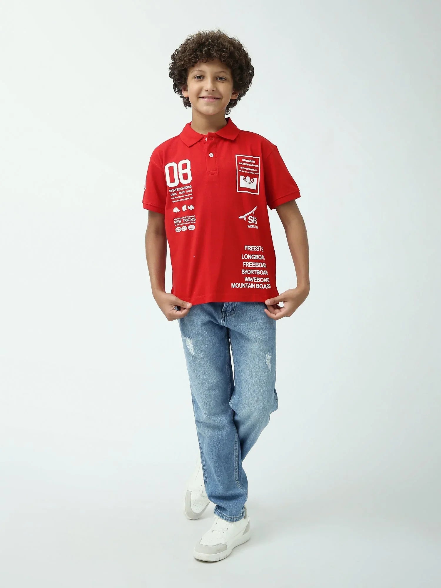 Polo garçon ado style skate 08 – manches courtes – POS24SPPI75405MJ1 - Justyol