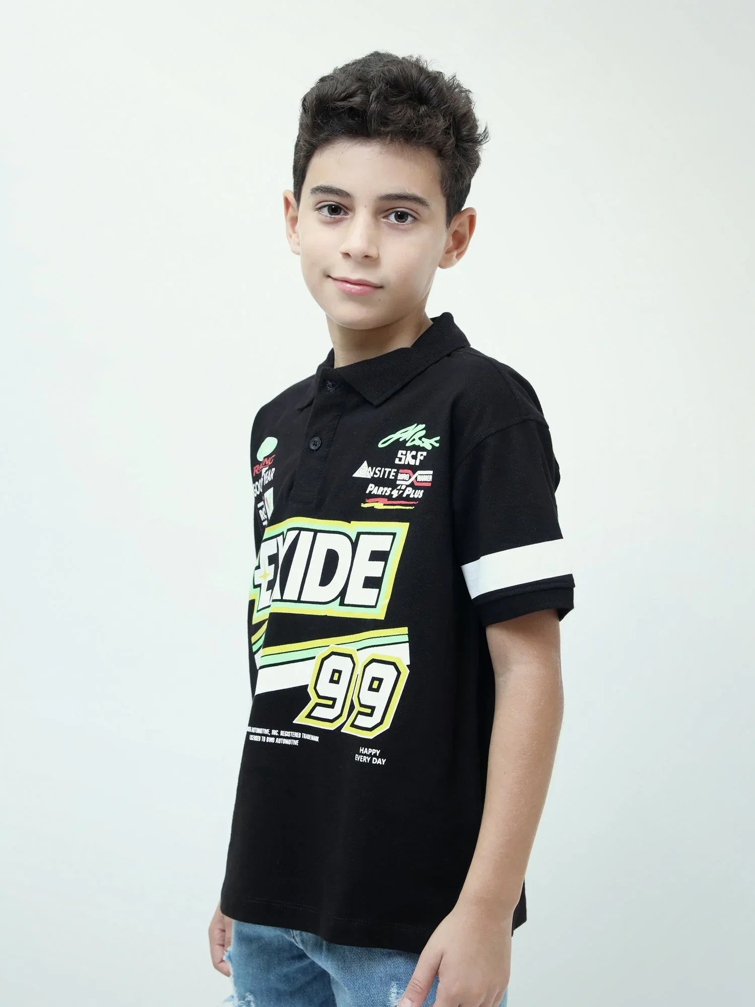 Polo garçon ado style racing EXIDE 99 – manches courtes – POS24SPPI75406MJ1 - Justyol