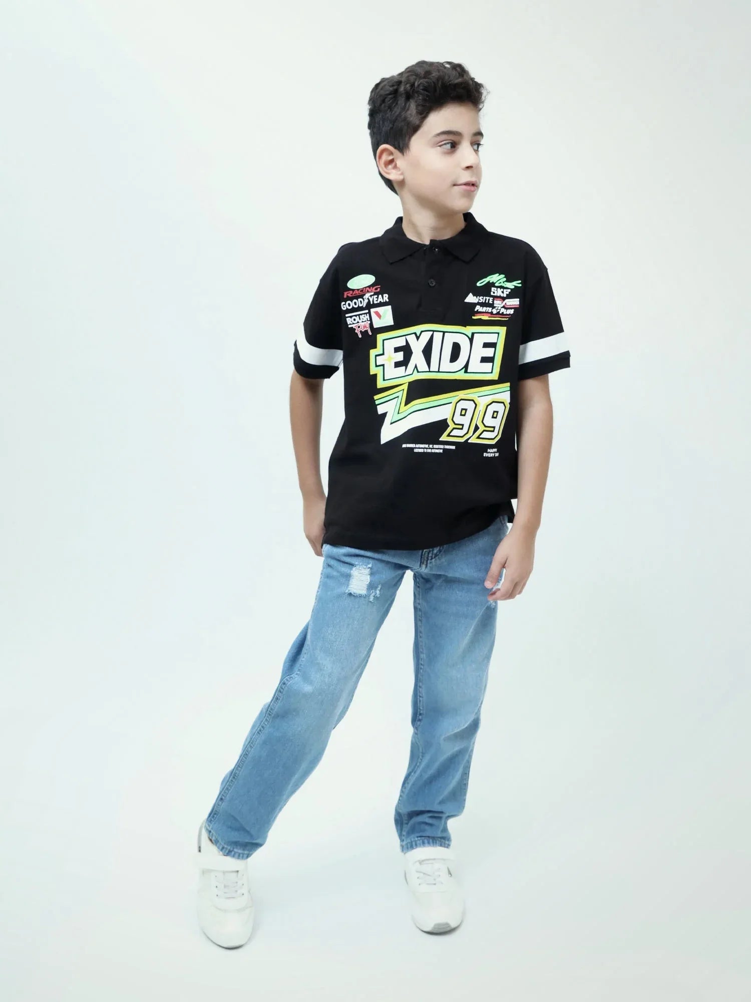 Polo garçon ado style racing EXIDE 99 – manches courtes – POS24SPPI75406MJ1 - Justyol