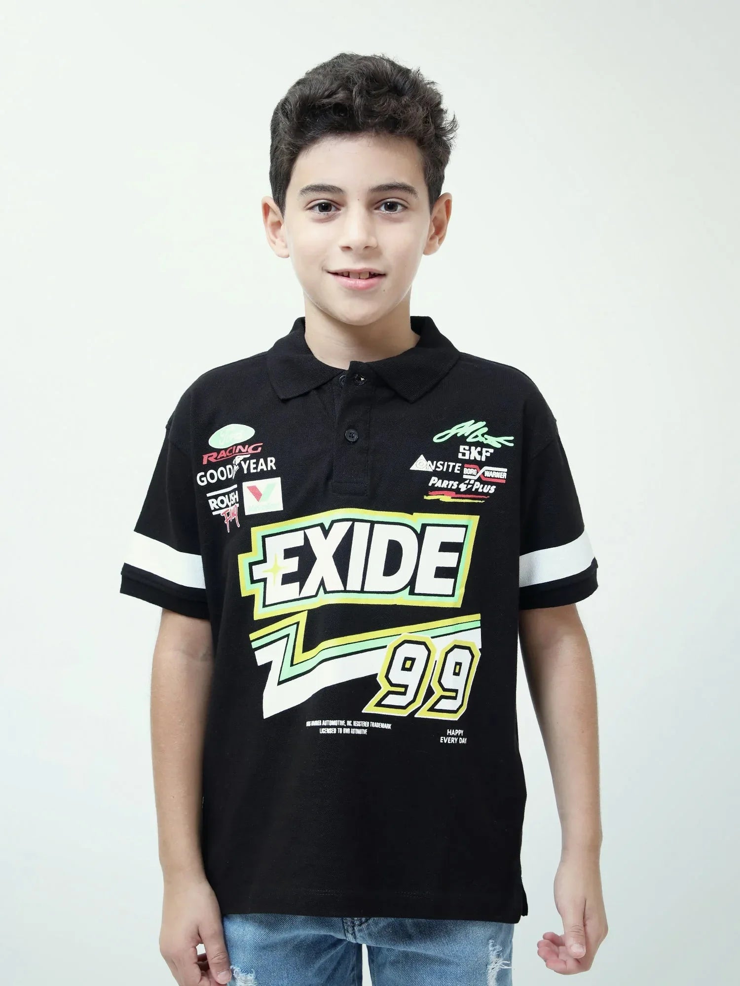 Polo garçon ado style racing EXIDE 99 – manches courtes – POS24SPPI75406MJ1 - Justyol