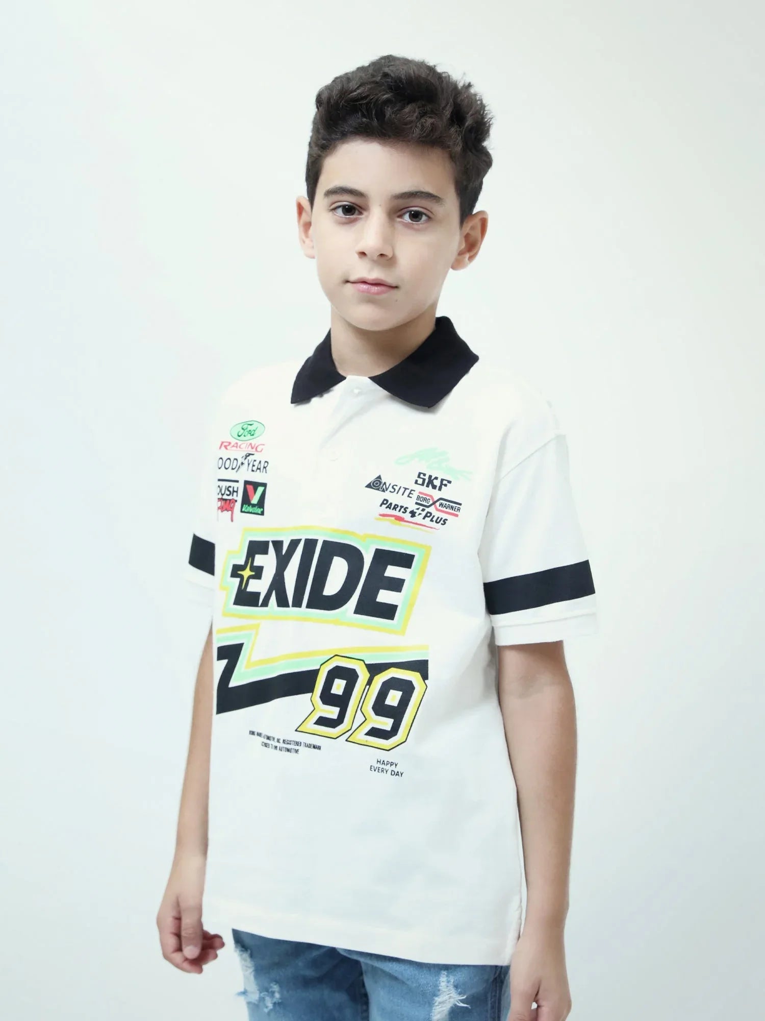 Polo garçon ado style racing EXIDE 99 – manches courtes – POS24SPPI75406MJ1 - Justyol