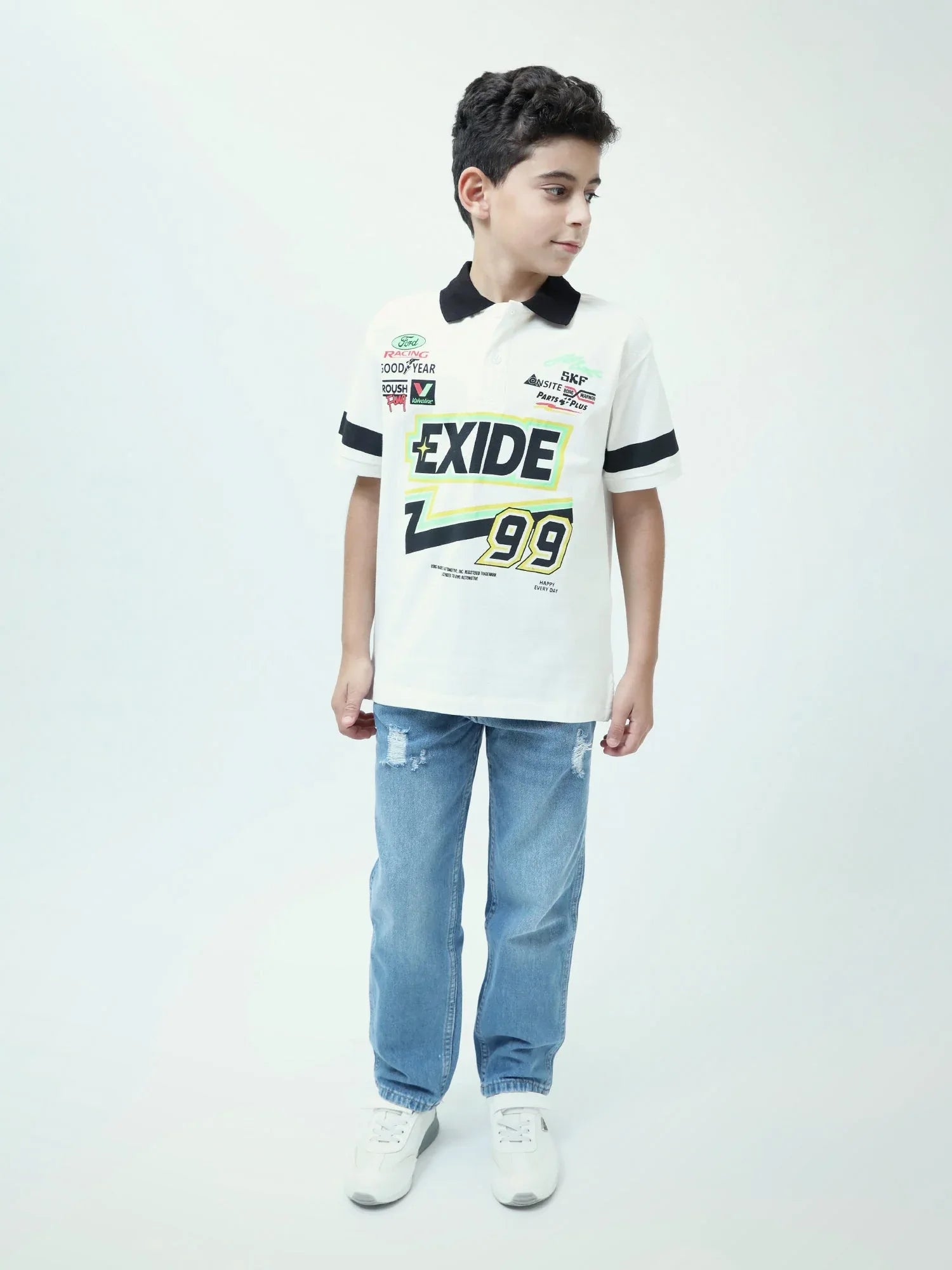 Polo garçon ado style racing EXIDE 99 – manches courtes – POS24SPPI75406MJ1 - Justyol