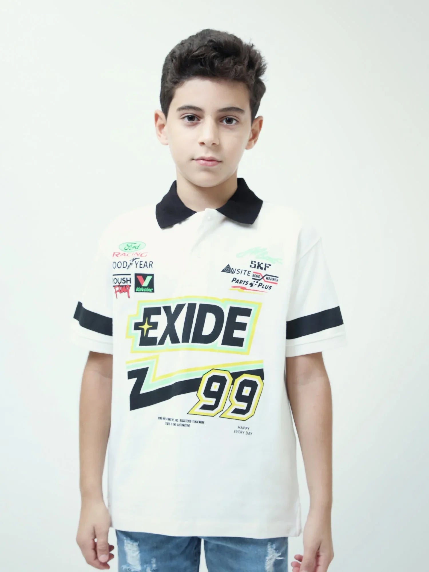 Polo garçon ado style racing EXIDE 99 – manches courtes – POS24SPPI75406MJ1 - Justyol