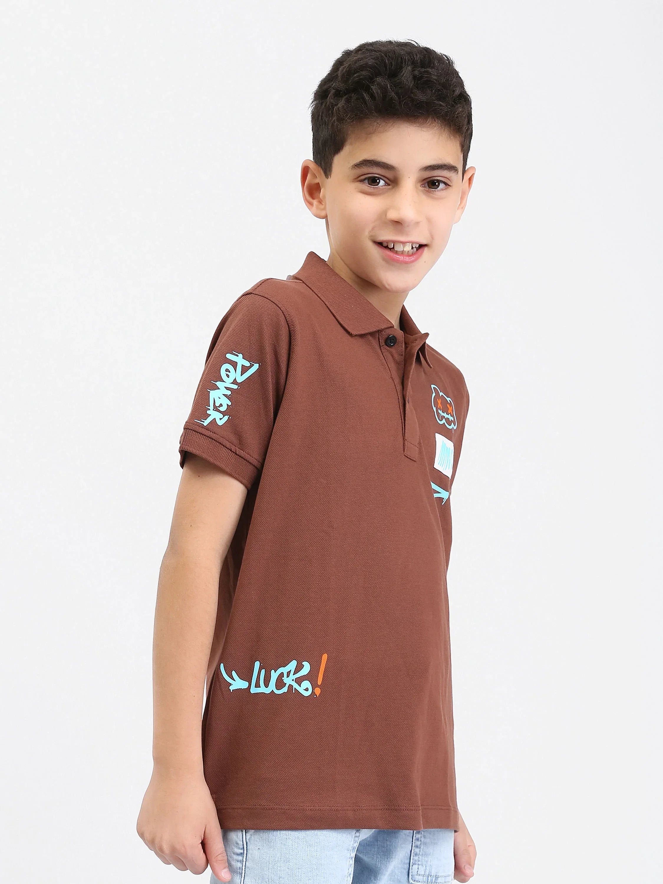 Polo ado garçon – imprimés streetwear, col boutonné - POS24SPPI75546MJ1 - Justyol