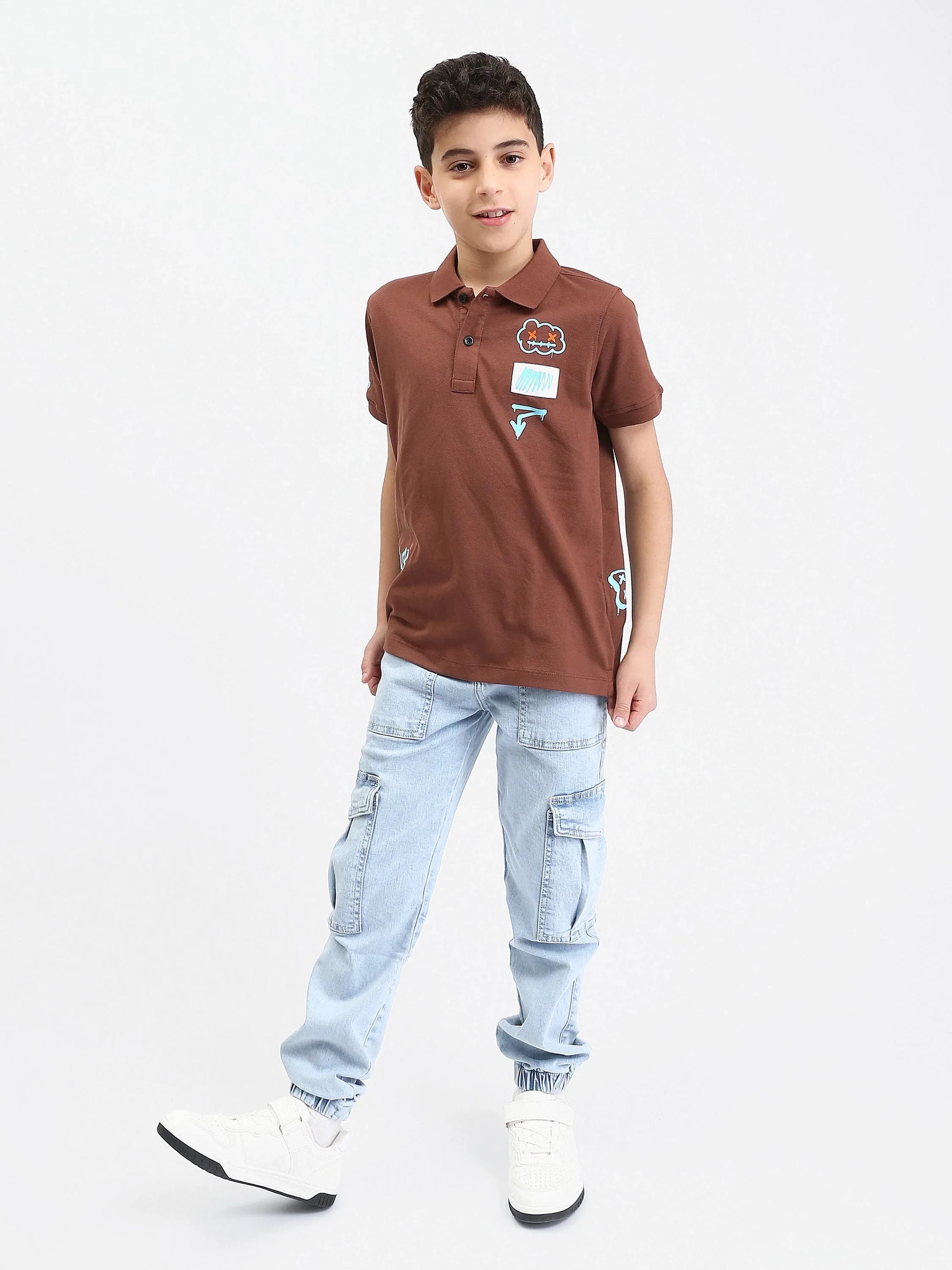 Polo ado garçon – imprimés streetwear, col boutonné - POS24SPPI75546MJ1 - Justyol