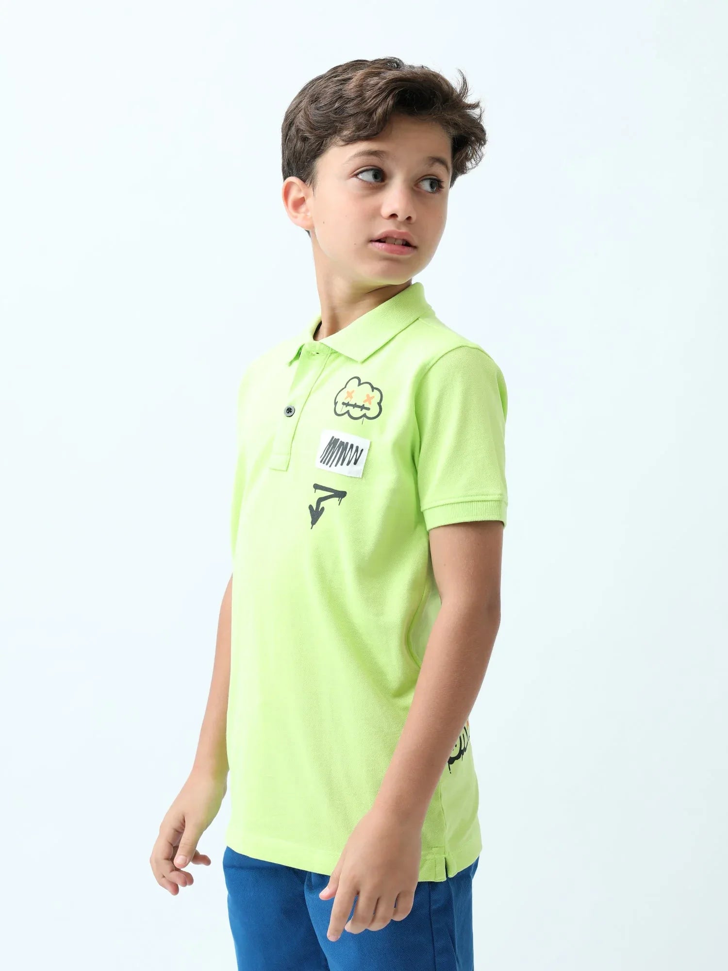 Polo ado garçon – imprimés streetwear, col boutonné - POS24SPPI75546MJ1 - Justyol