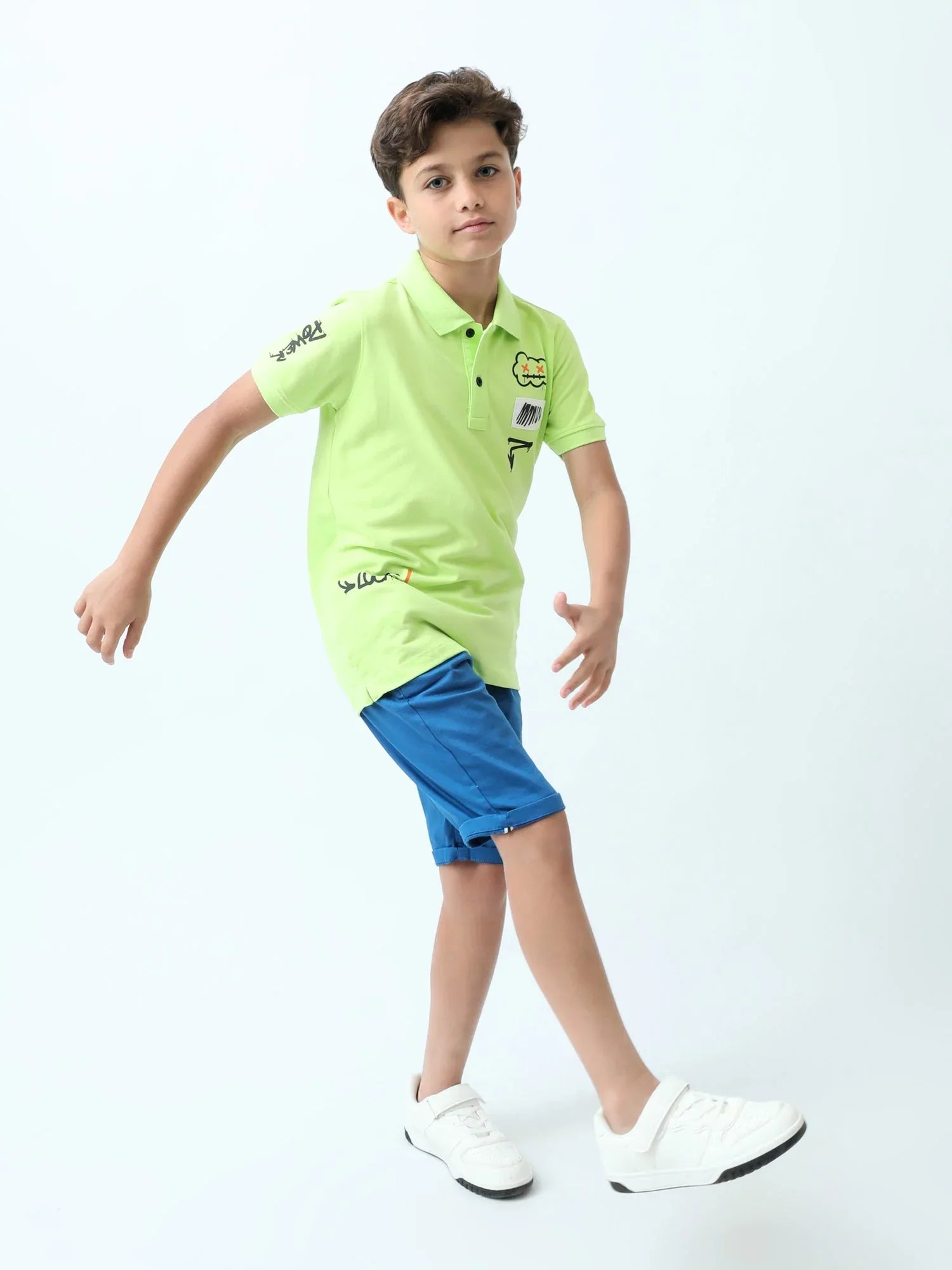 Polo ado garçon – imprimés streetwear, col boutonné - POS24SPPI75546MJ1 - Justyol