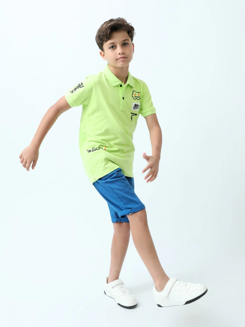 Polo ado garçon – imprimés streetwear, col boutonné - POS24SPPI75546MJ1