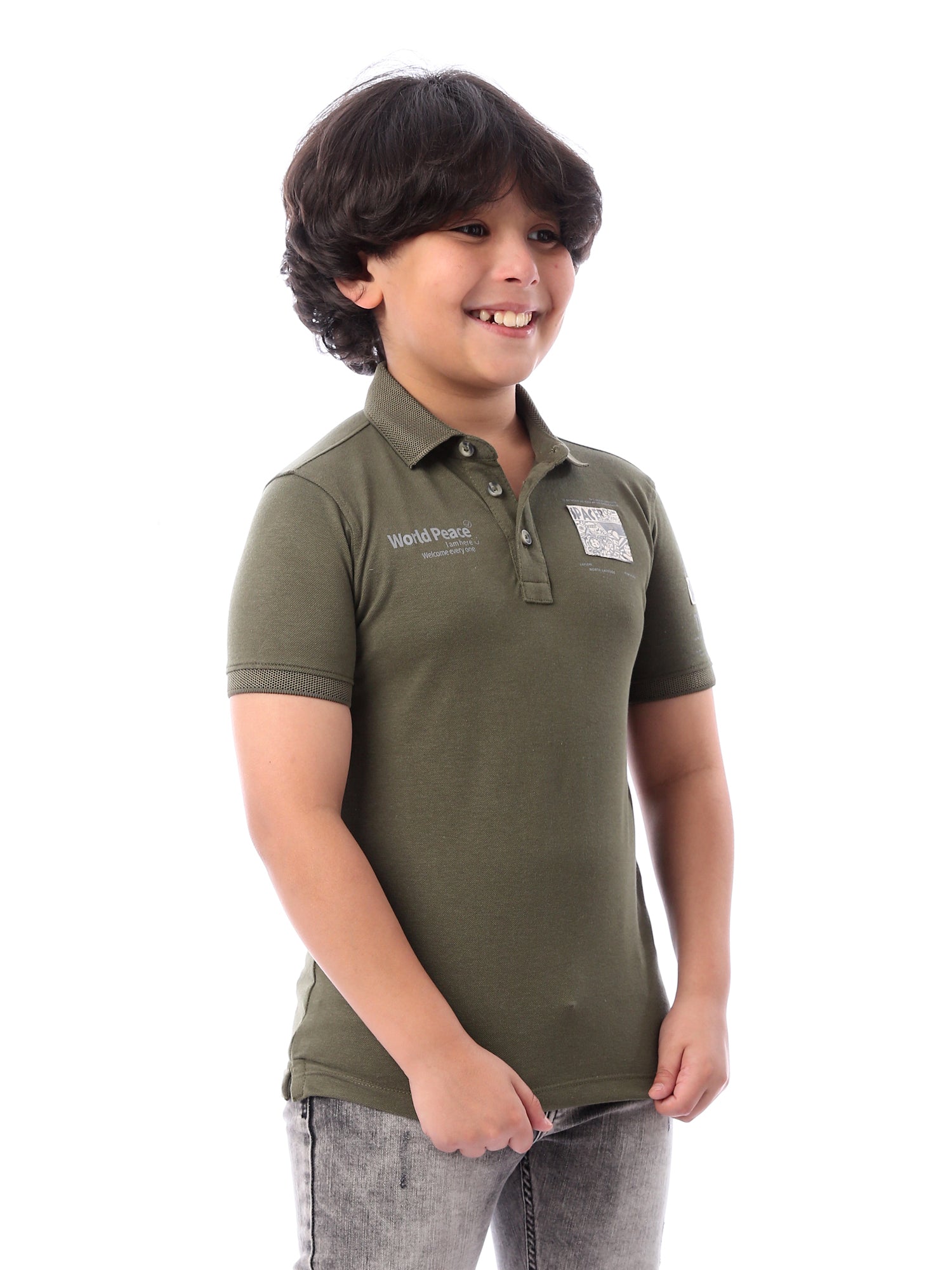 T-shirt polo garçon imprimé au design moderne et distinctif – POS24SPPR21753TB1