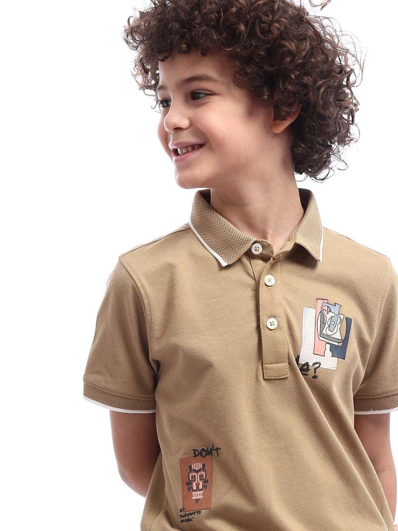 Polo enfant garçon au design distinctif avec imprimé moderne – POS24SPPR21754TB1