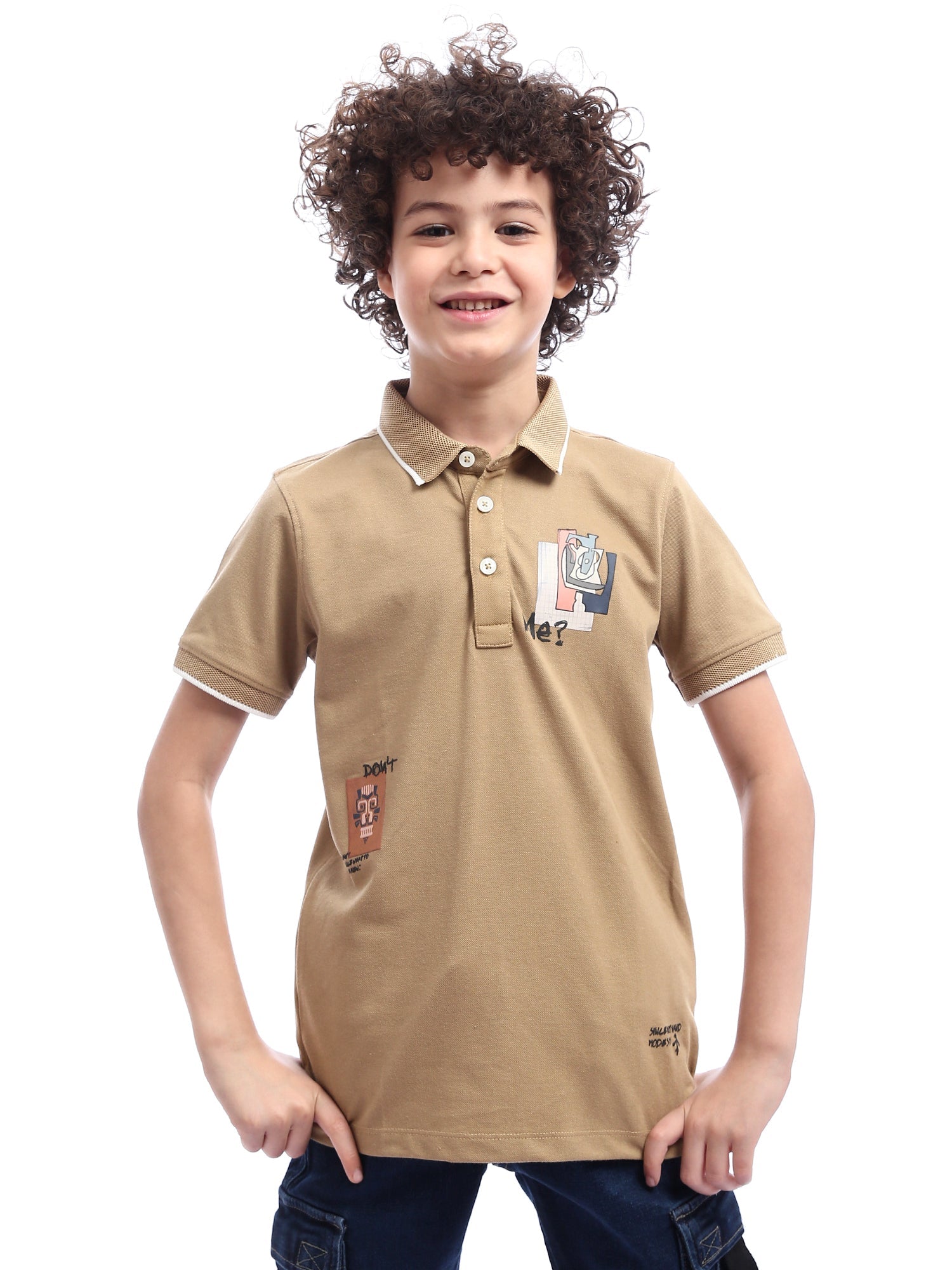 Polo enfant garçon au design distinctif avec imprimé moderne – POS24SPPR21754TB1