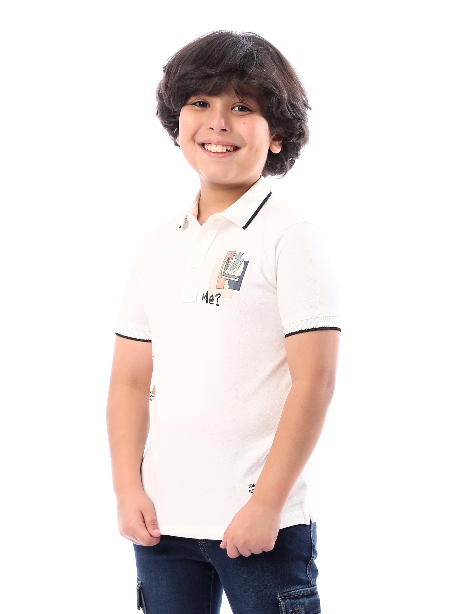 T-shirt polo pour garçons avec design unique et impression moderne - POS24SPPR21754TB1