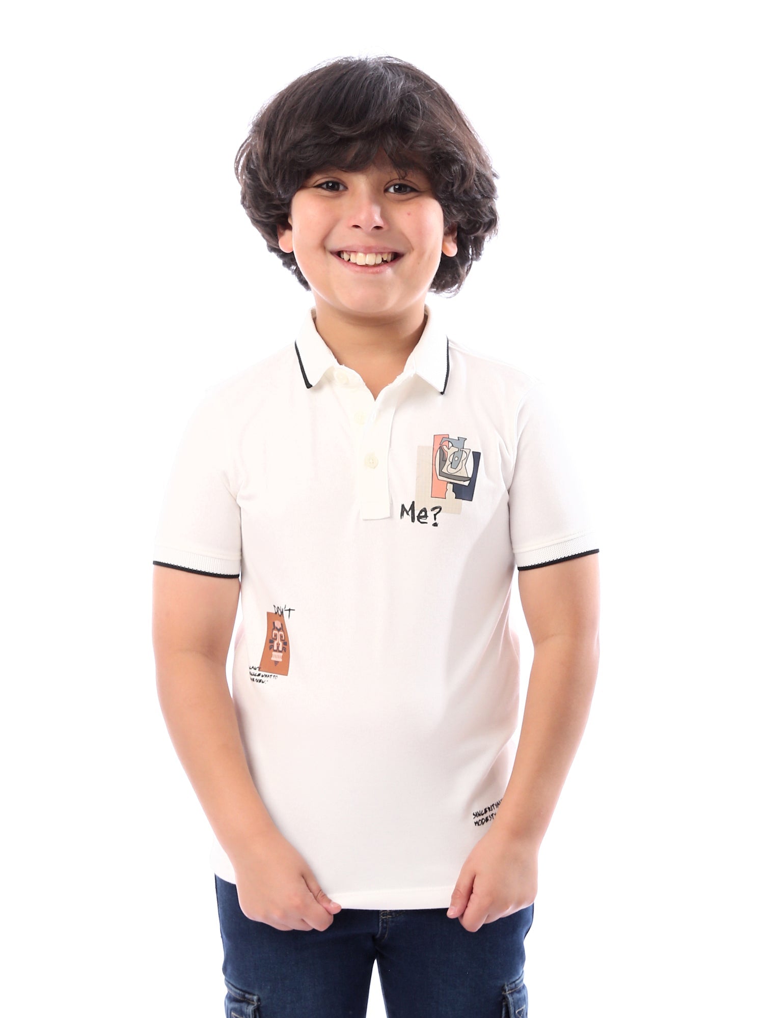 T-shirt polo pour garçons avec design unique et impression moderne - POS24SPPR21754TB1