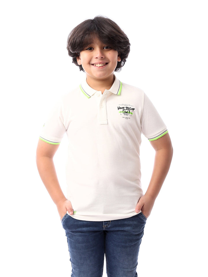 Polo pour garçon blanc avec des détails distinctifs - POS24SPPR21841TB1
