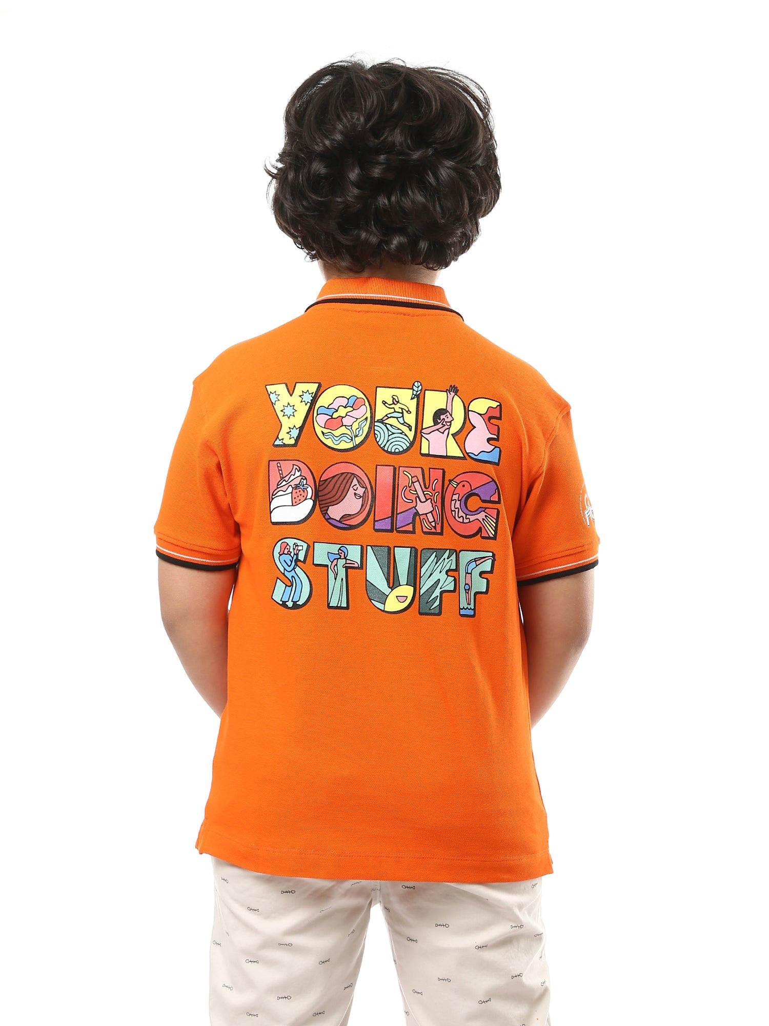 T-shirt polo garçon imprimé au design jeune et moderne – POS24SPPR21845TB1