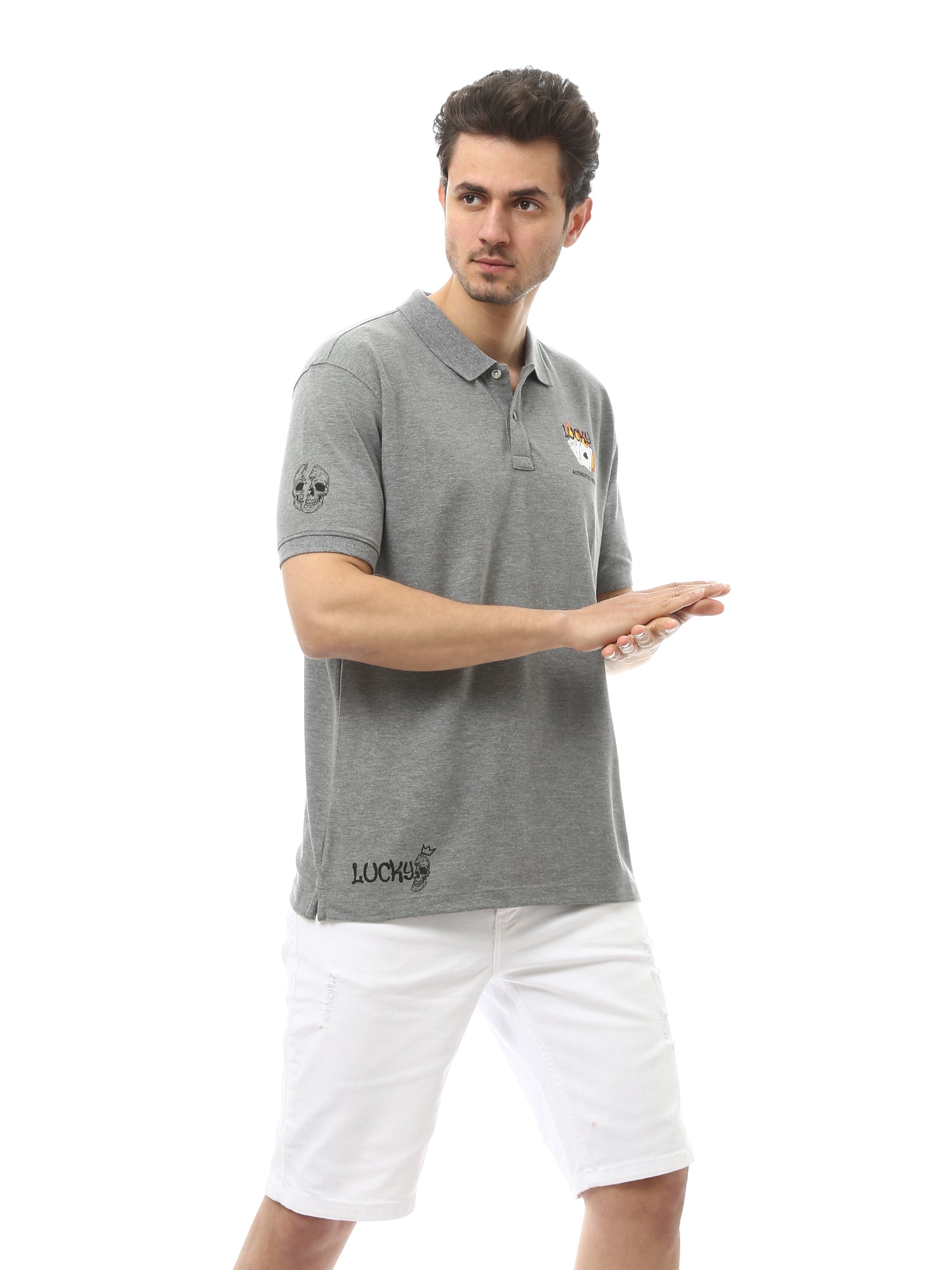 Polo pour homme imprimé au design moderne et jeune - POS24SPPR21849TM1