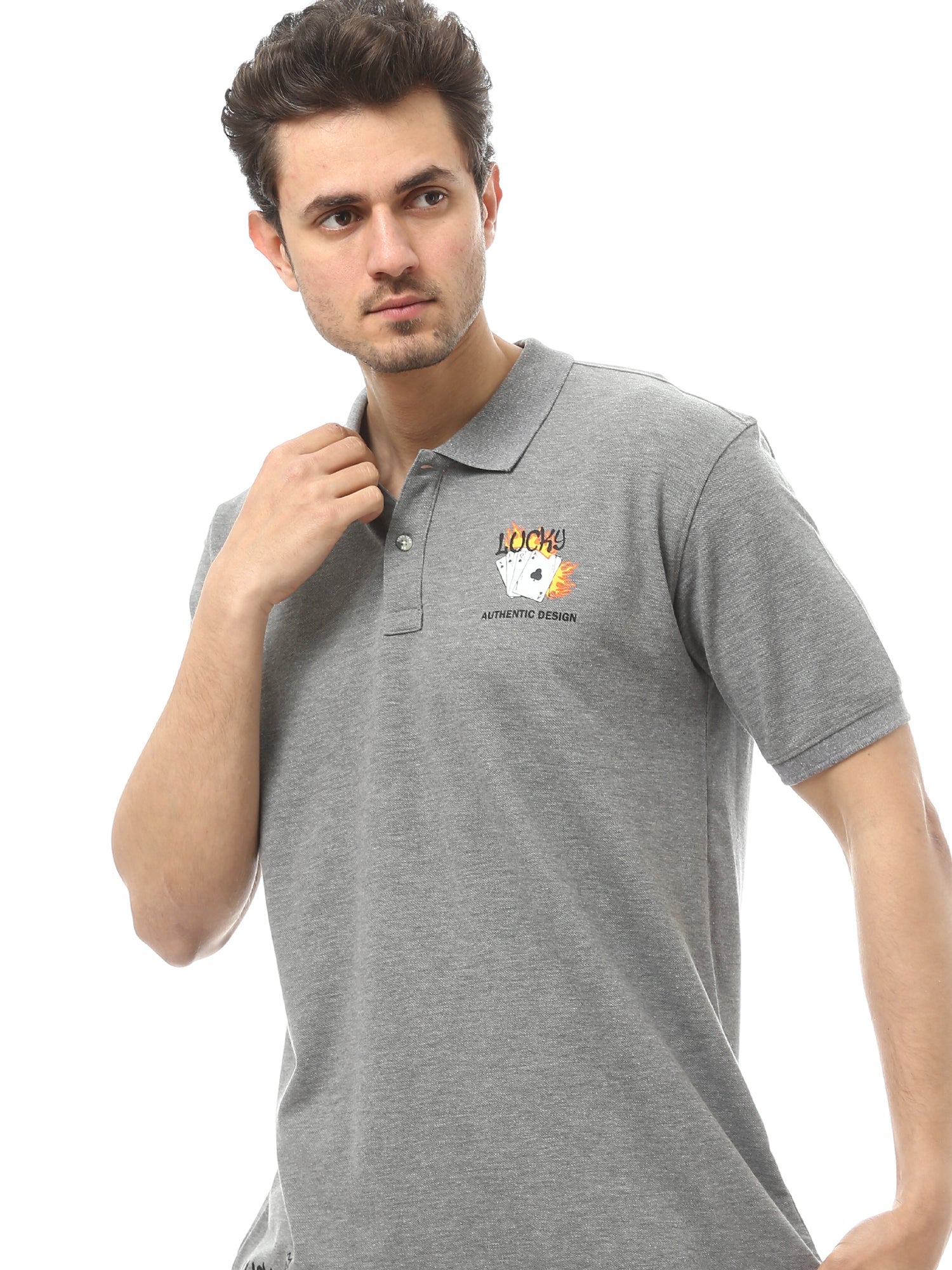 Polo pour homme imprimé au design moderne et jeune - POS24SPPR21849TM1