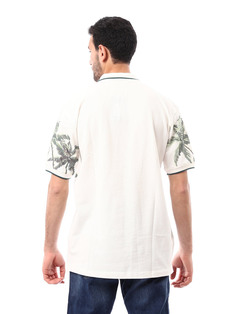 Chemise polo pour homme d'été au design moderne, avec impression de palmier - POS24SPPR21900TM1