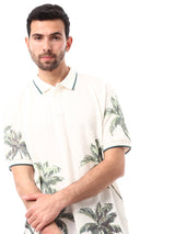 Chemise polo pour homme d'été au design moderne, avec impression de palmier - POS24SPPR21900TM1