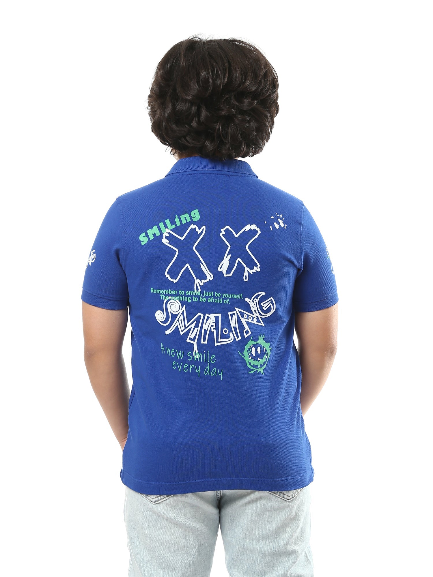T-shirt polo pour enfants en bleu, au design moderne adapté à tous les styles – POS24SPPR31273TB1