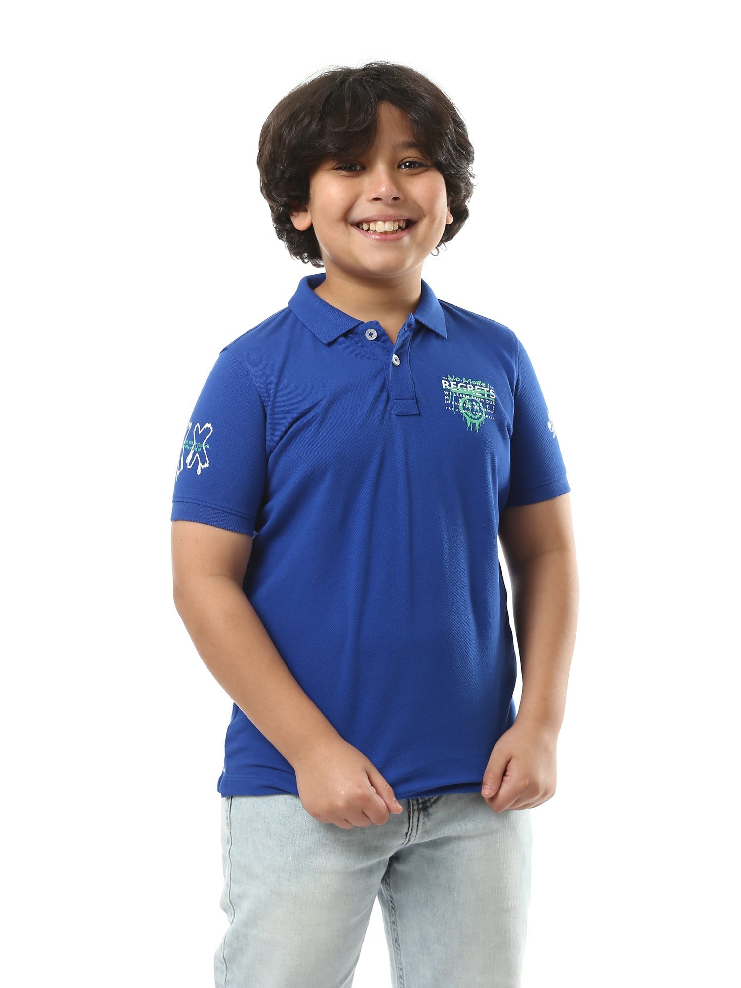 Polo enfant de couleur bleue, au design moderne adapté à tous les styles – POS24SPPR31273TB1