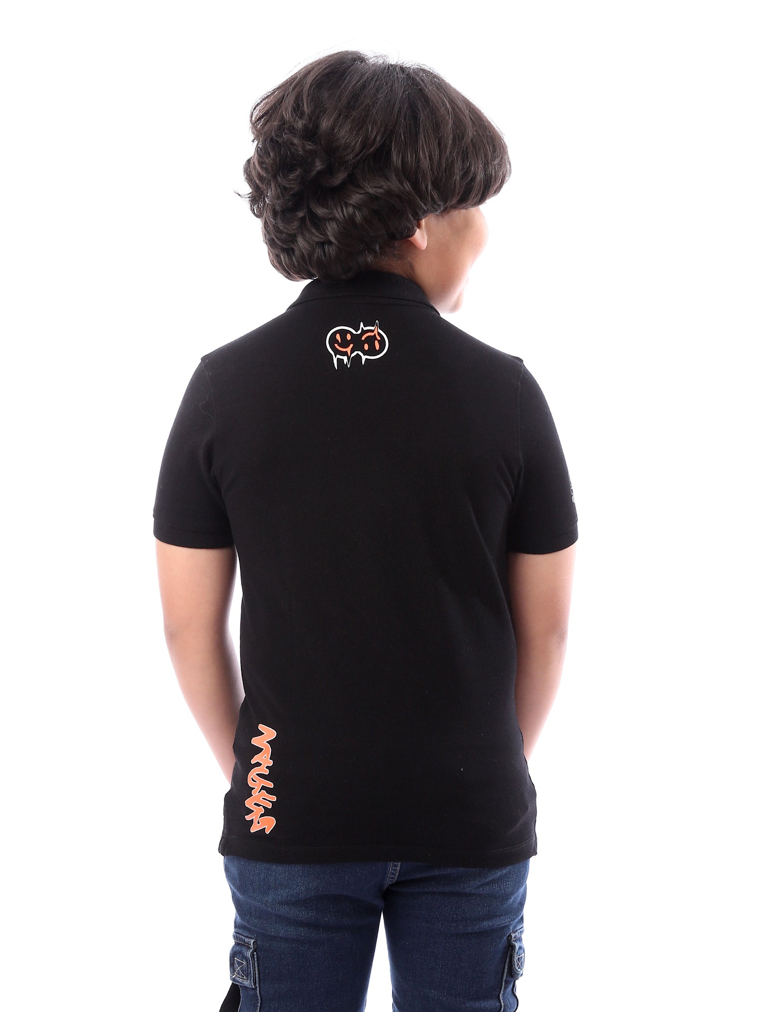 <tc>Polo pour garçons en noir, design unique - POS24SPPR31275TB1</tc>