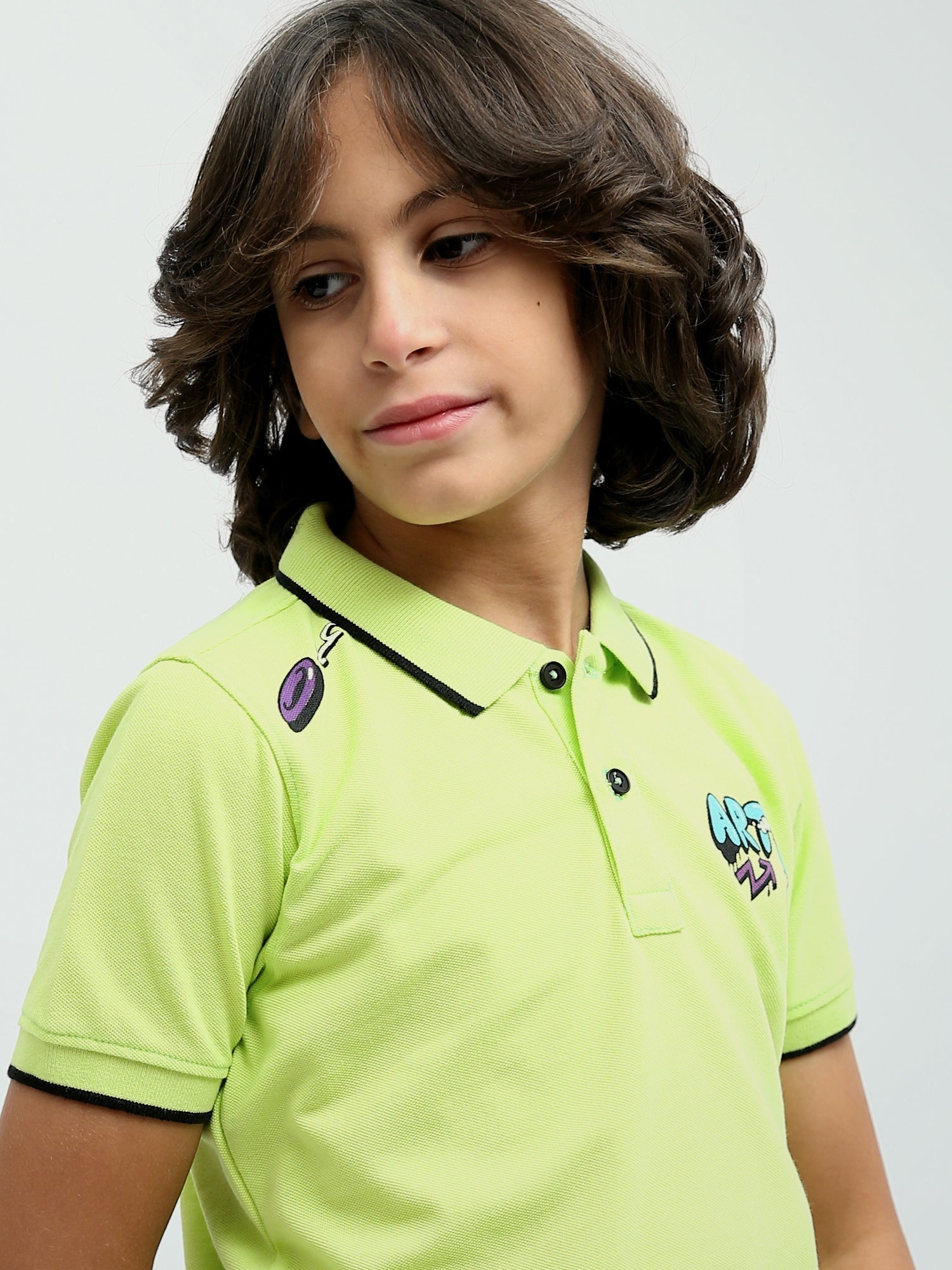 Polo enfant avec imprimé artistique et design moderne – POS24SPPR31277TB1
