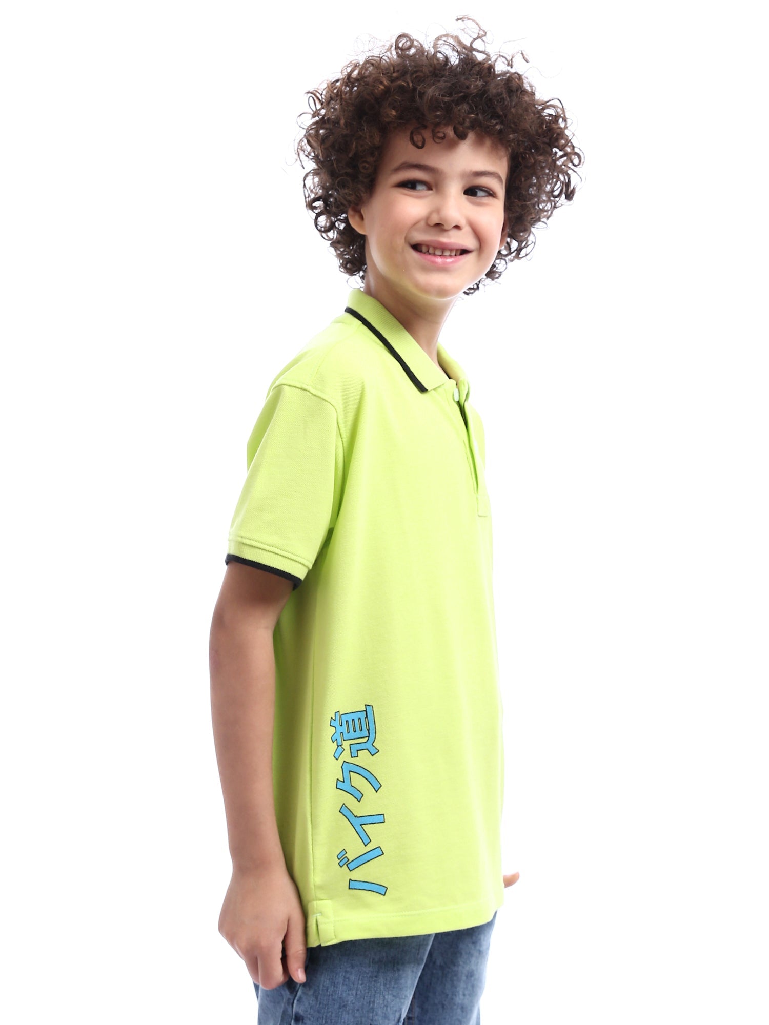 T-shirt polo pour enfant avec motifs amusants et couleurs vives - POS24SPPR31283TB1