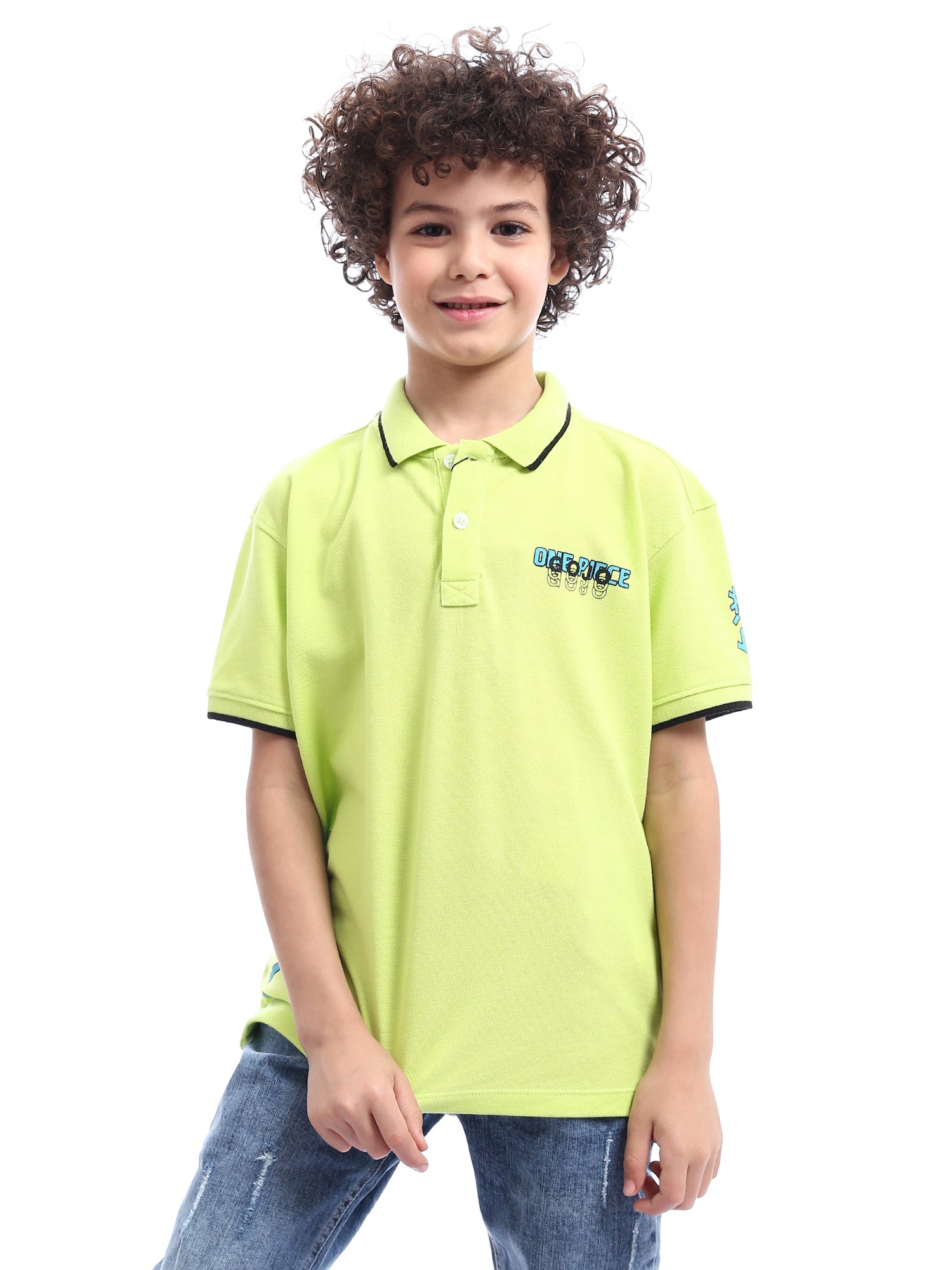 T-shirt polo pour enfant avec motifs amusants et couleurs vives - POS24SPPR31283TB1