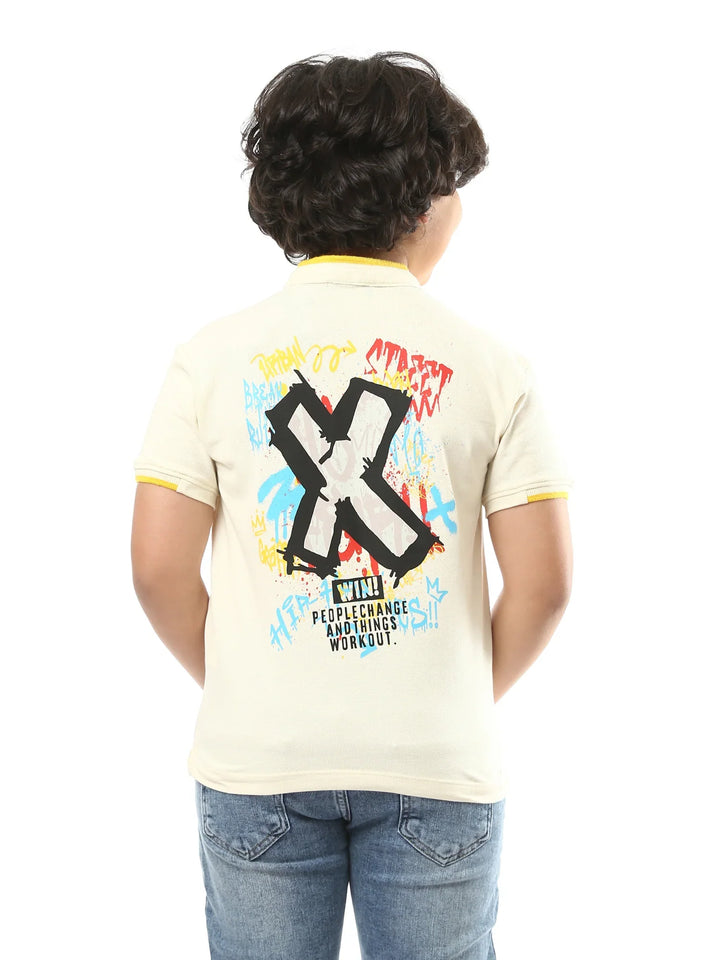 Polo pour enfant avec imprimé distinctif au dos – POS24SPPU31299TB1