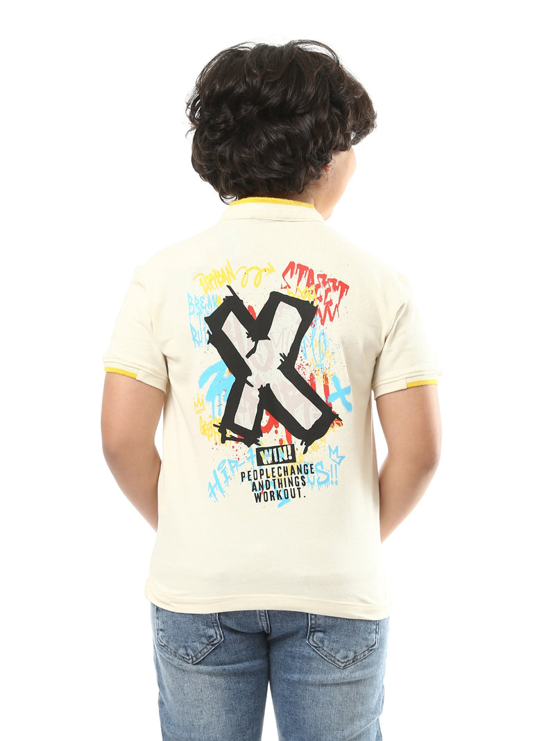 Polo pour enfant avec imprimé distinctif au dos – POS24SPPU31299TB1
