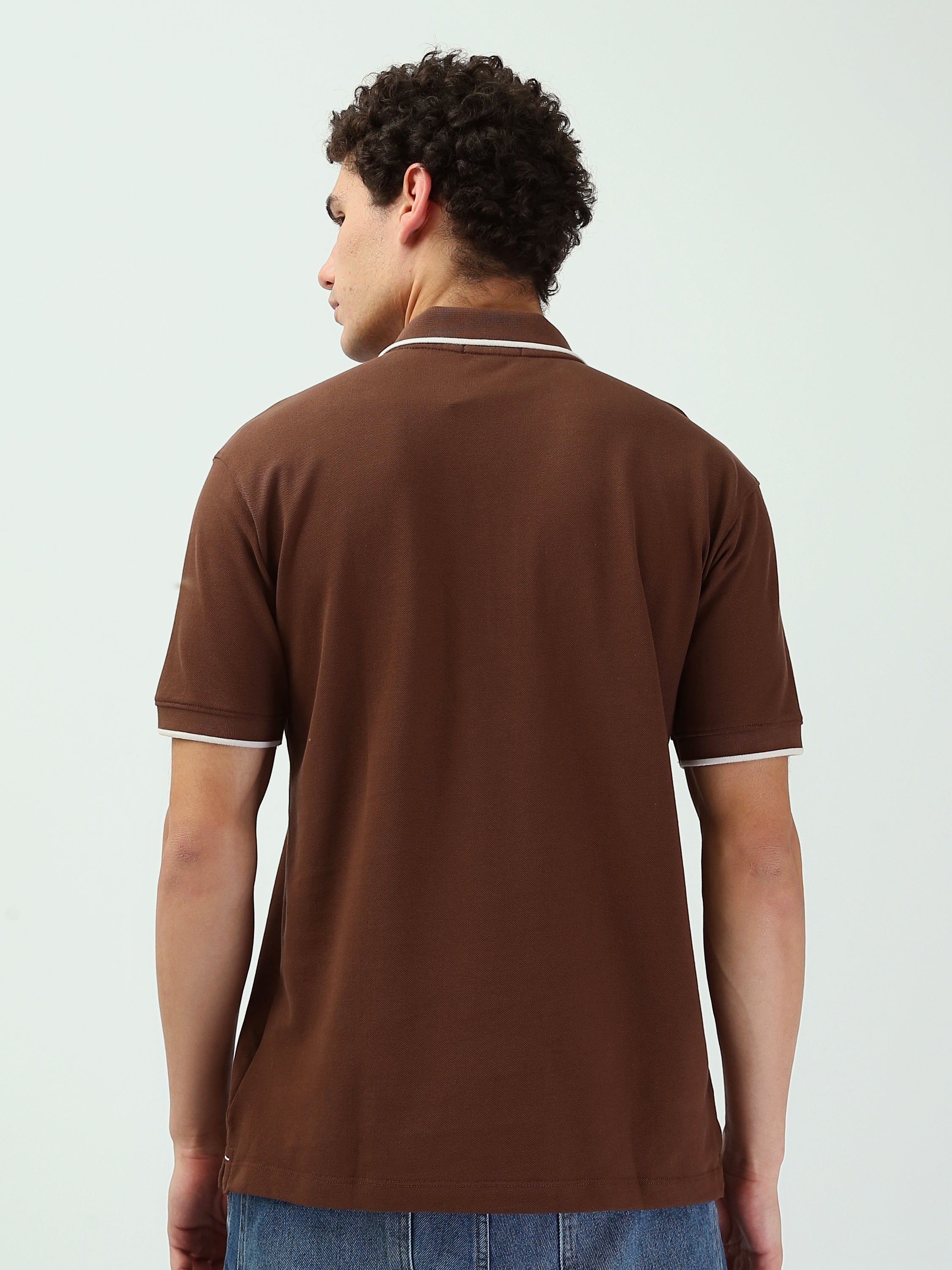 تي شيرت بولو رجالي أوف وايت مع سحاب - POS25SBPW21052TM1