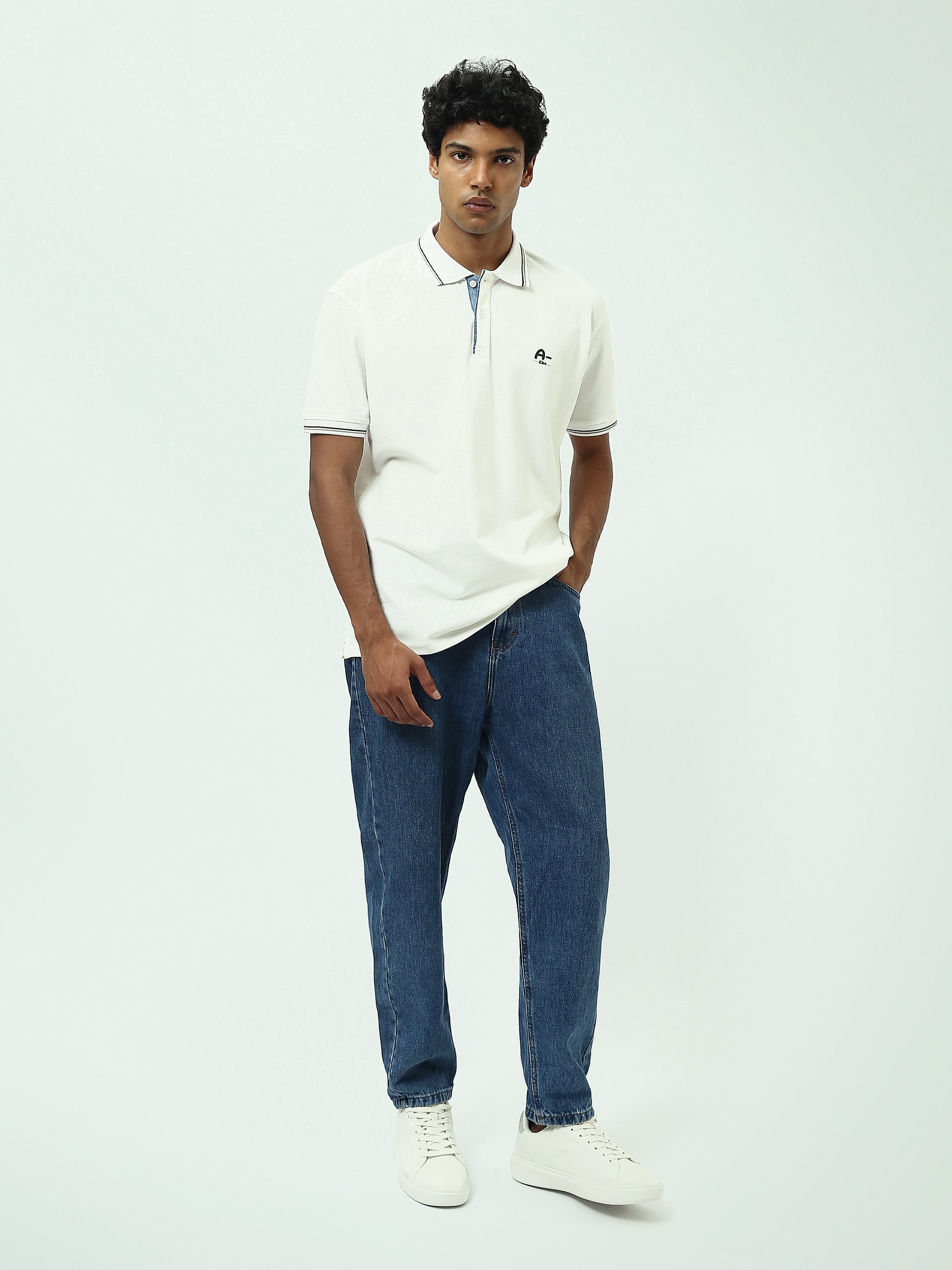 Polo Homme à Manches Courtes avec Détails Contrastés - POS25SEPR21032TM1