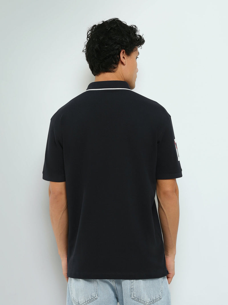 Polo Homme à Imprimé Nautique et Col Contrasté - POS25SEPR21067TM1