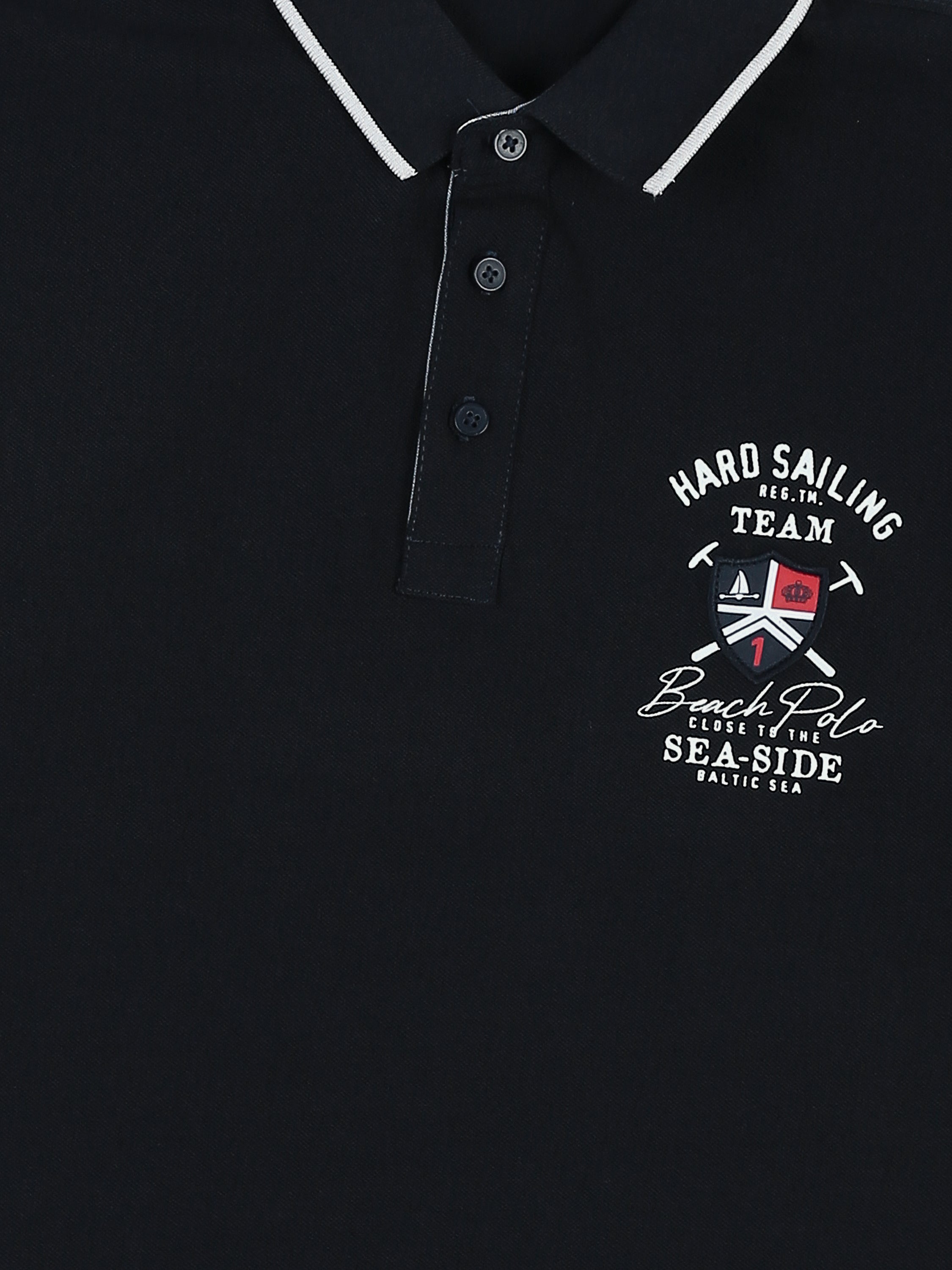 Polo Homme à Imprimé Nautique et Col Contrasté - POS25SEPR21067TM1
