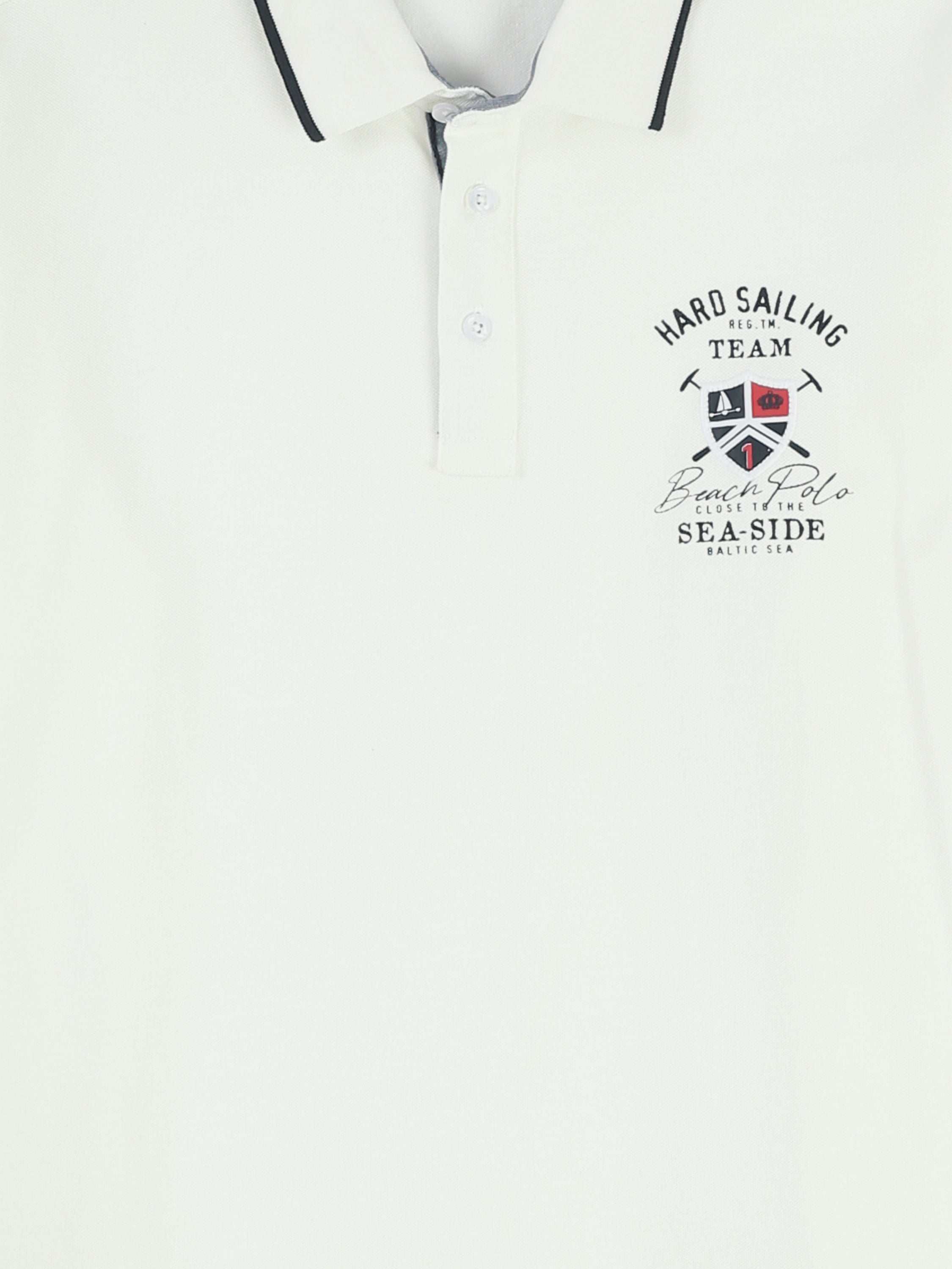 Polo Homme à Imprimé Nautique et Col Contrasté - POS25SEPR21067TM1