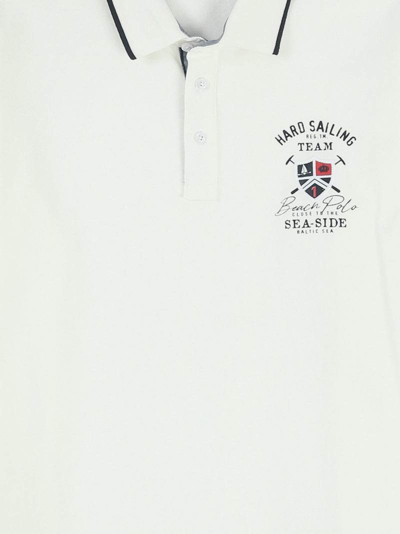 Polo Homme à Imprimé Nautique et Col Contrasté - POS25SEPR21067TM1