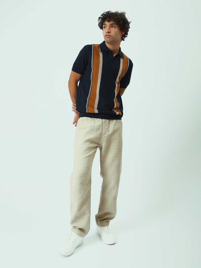 Polo Homme en Maille à Rayures Verticales - POS25SKMR21884TM1
