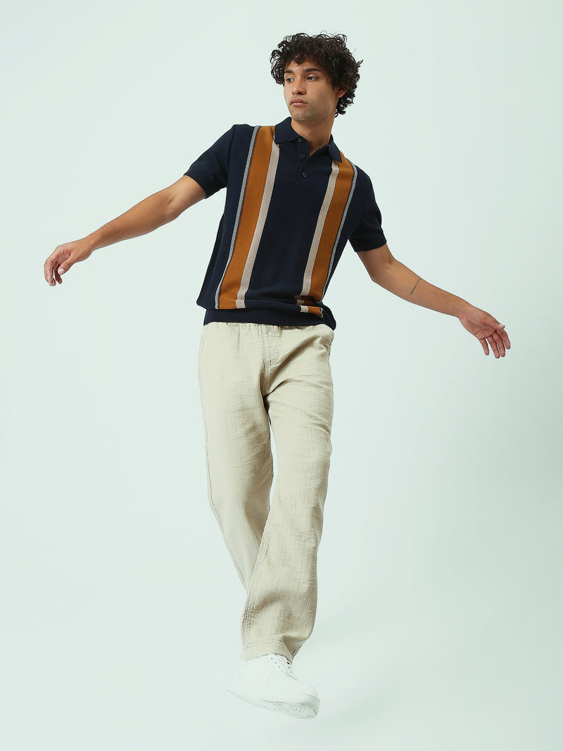 Polo Homme en Maille à Rayures Verticales - POS25SKMR21884TM1