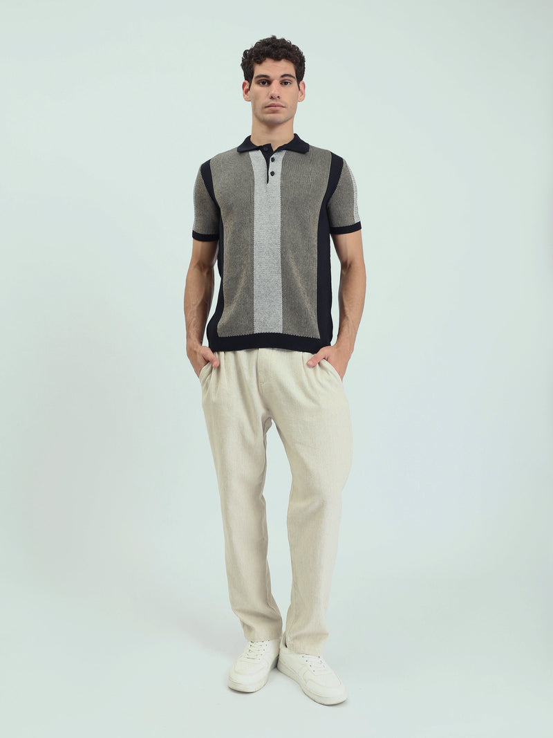 Polo Homme en Maille à Rayures Verticales - POS25SKMR21894TM1