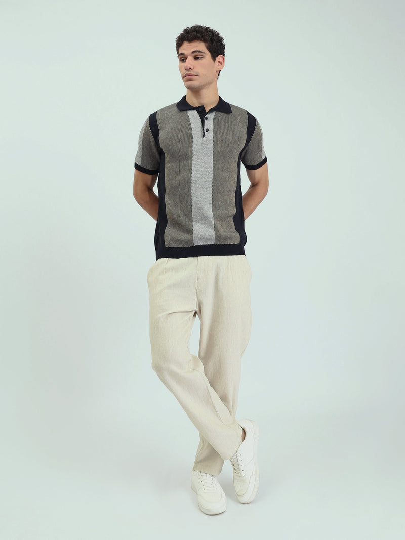 Polo Homme en Maille à Rayures Verticales - POS25SKMR21894TM1