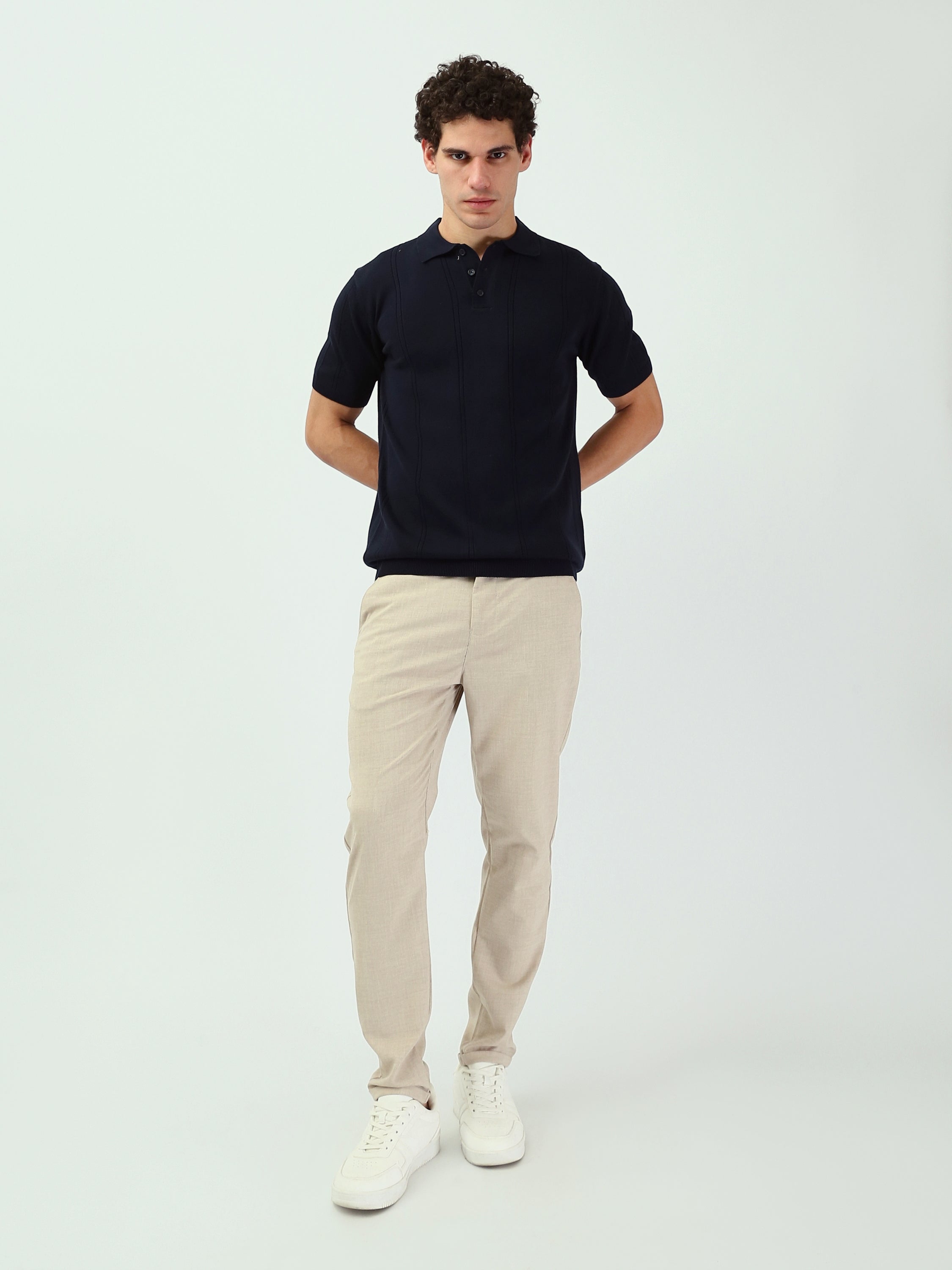 Polo Homme en Maille à Manches Courtes – Style Élégant - POS25SKMR21930TM1